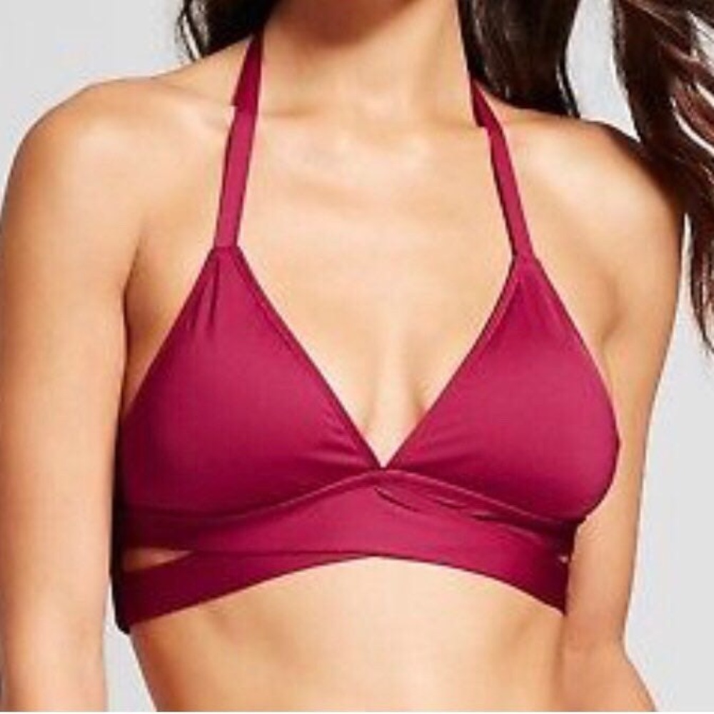 NWT Mossimo Deep Red Halter Bikini Top